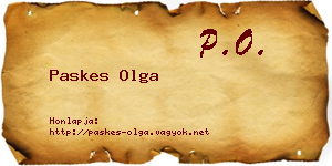 Paskes Olga névjegykártya